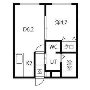 ベルフルール琴似【2階】の間取り