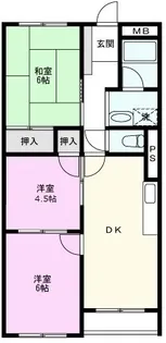 草加松原マンション【3階】の間取り
