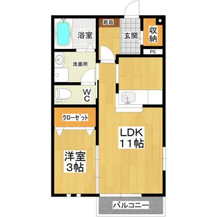 1LDKの間取り画像