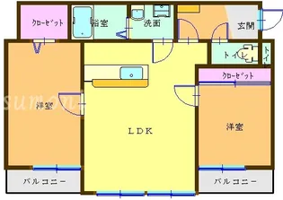 2LDKの間取り画像