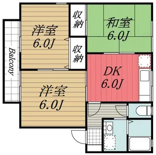 千葉県千葉市稲毛区園生町【アパート】の間取り