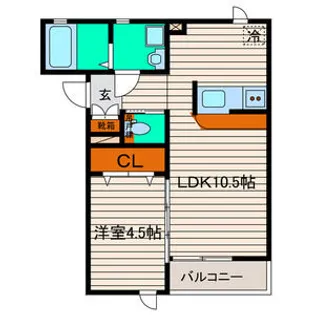 ラ・グラシューズ【2階】の間取り