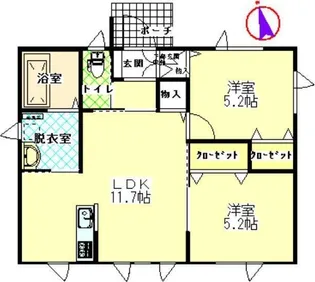 北海道河東郡上士幌町字上士幌東2線【一戸建】の間取り
