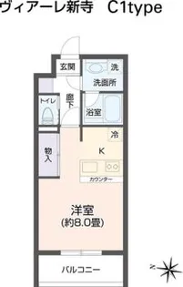 ヴィアーレ新寺【5階】の間取り