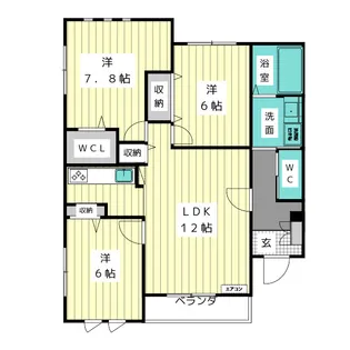 ウィスティリアT・K【1階】の間取り