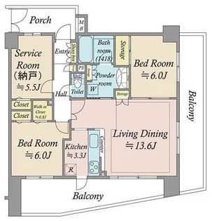 東京都台東区上野7【マンション】の間取り