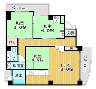 リードレジデンス網島【6階】の間取り