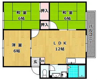 パークヒル枚方 D棟【2階】の間取り