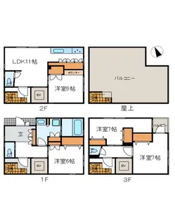東京都荒川区東日暮里3【一戸建】の間取り