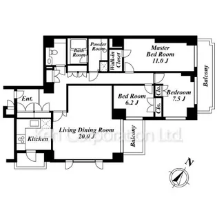 広尾パークヒルズ【2階】の間取り