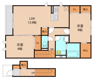 グランシャリオB【1階】の間取り