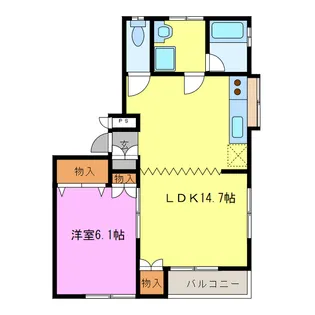 栃木県塩谷郡高根沢町宝石台3【アパート】の間取り