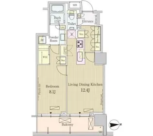 パークアクシス池田山【8階】の間取り