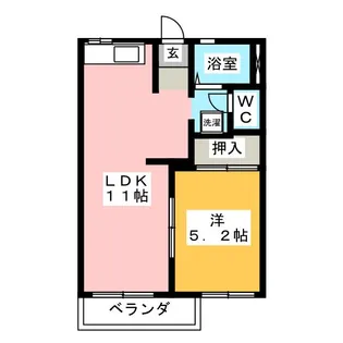 サンライズコーポ岩本【2階】の間取り