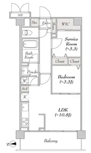 ミリアレジデンス大岡山【2階】の間取り