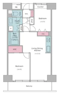 レジディア芝浦【5階】の間取り