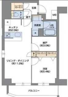 Metrosa谷町六丁目South(メトローザ)【14階】の間取り