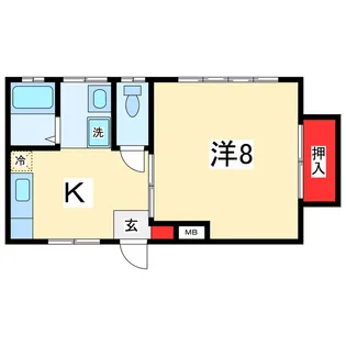 コーポフルール【1階】の間取り