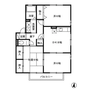ヴィルヌーブ A棟【2階】の間取り