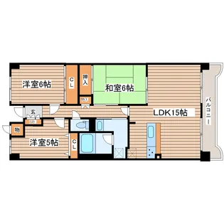 マジェスティックマンション多賀城【4階】の間取り