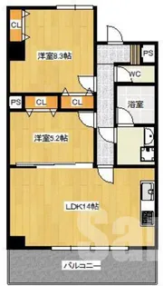 PIKE PLACE 南方【7階】の間取り