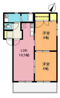 コーポアゼリアB棟【1階】の間取り