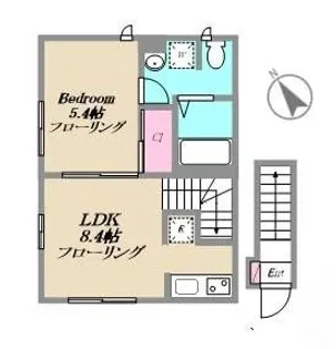 カーサ ビアンカ トキワダイ【2階】の間取り