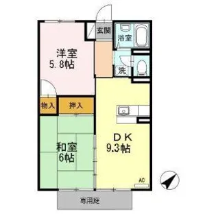 ハイツ明【1階】の間取り