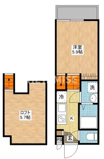 デ・クメール貝津【2階】の間取り