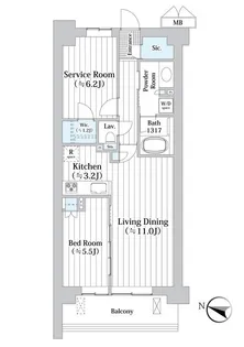 アビティグランデ砧【2階】の間取り