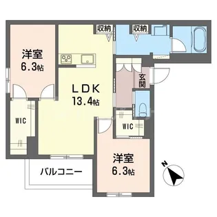 アベニール東金町【2階】の間取り