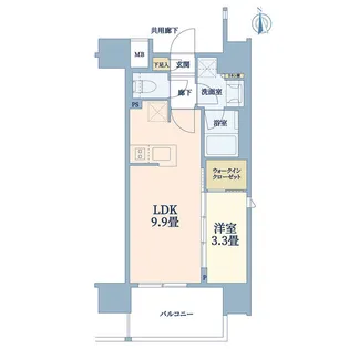 リビオレゾン浅草【10階】の間取り