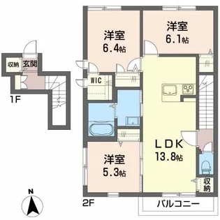 メゾンマストあら町【2階】の間取り