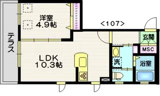 Qualite倶楽部 代【1階】の間取り