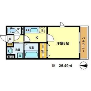 アムール吉田中大路【2階】の間取り