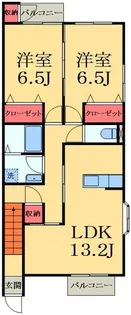 プレジールF・E【2階】の間取り