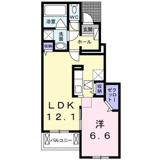 スペース ガーデンII【1階】の間取り