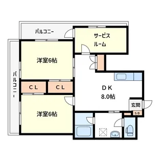 立山ハイツ【5階】の間取り