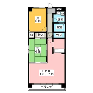 シェソワ駒方【4階】の間取り