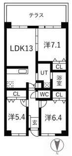シティコート目黒【1階】の間取り