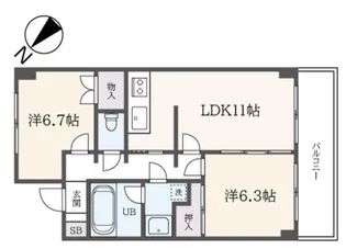 フレックス湘南石川【4階】の間取り