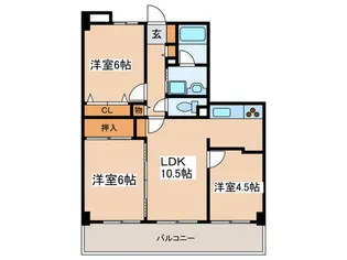 クリオ淵野辺伍番館【5階】の間取り
