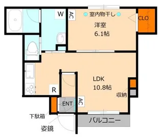 コーポ田園【1階】の間取り