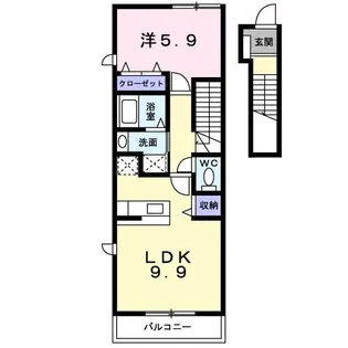 サンライズ川原 D【2階】の間取り