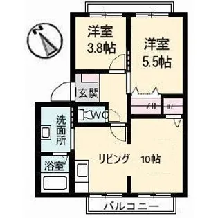 ブライトンハイツ【1階】の間取り
