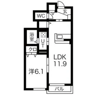 ヴィラージュ新田I【1階】の間取り