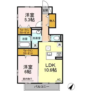 ガーデン高取【1階】の間取り