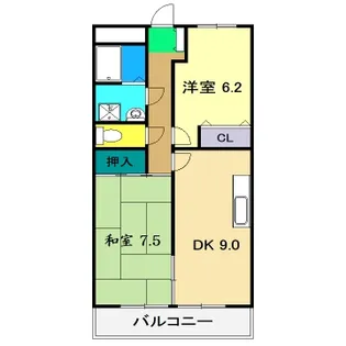 ミルキーハウス 南棟【2階】の間取り