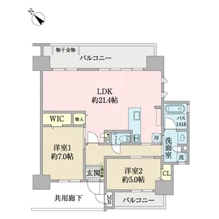 グランドパレス牧港【13階】の間取り