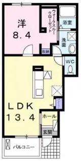 レジデンスせど川B【1階】の間取り